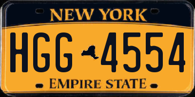 NY license plate HGG4554