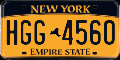 NY license plate HGG4560