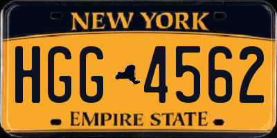 NY license plate HGG4562