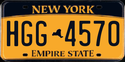 NY license plate HGG4570