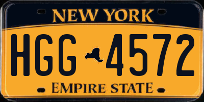 NY license plate HGG4572