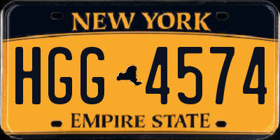 NY license plate HGG4574