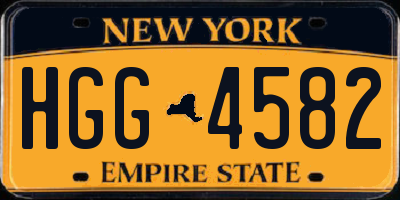 NY license plate HGG4582