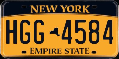 NY license plate HGG4584