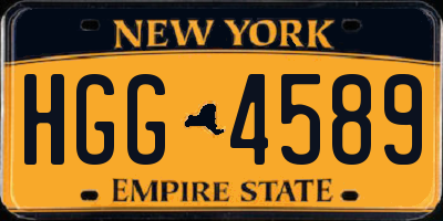 NY license plate HGG4589