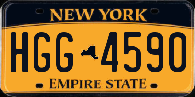 NY license plate HGG4590