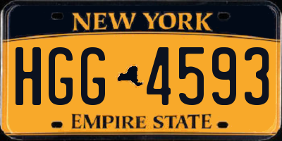 NY license plate HGG4593