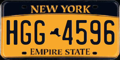 NY license plate HGG4596