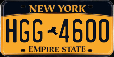 NY license plate HGG4600