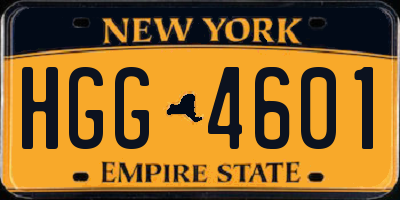 NY license plate HGG4601