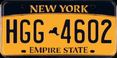 NY license plate HGG4602