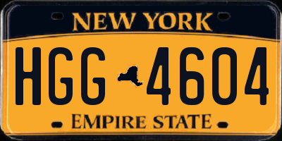 NY license plate HGG4604