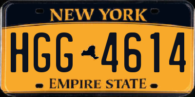 NY license plate HGG4614