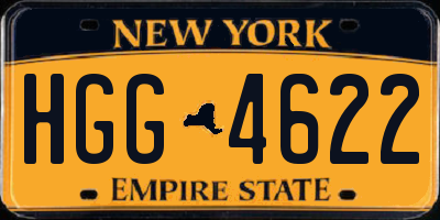 NY license plate HGG4622