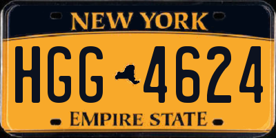 NY license plate HGG4624