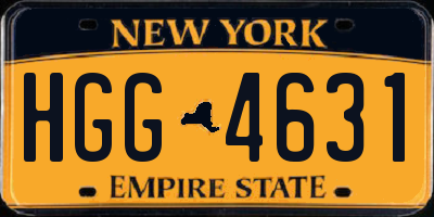 NY license plate HGG4631