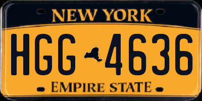 NY license plate HGG4636