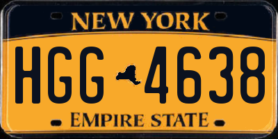 NY license plate HGG4638