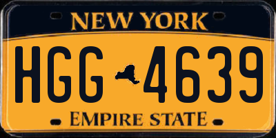 NY license plate HGG4639