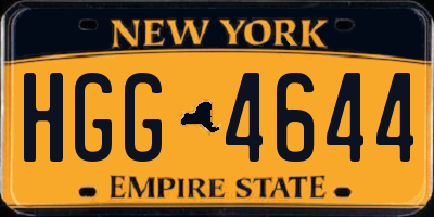 NY license plate HGG4644