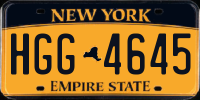 NY license plate HGG4645