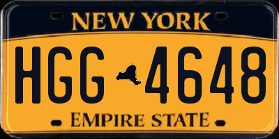 NY license plate HGG4648