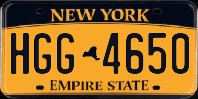 NY license plate HGG4650