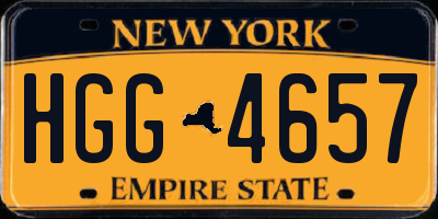 NY license plate HGG4657