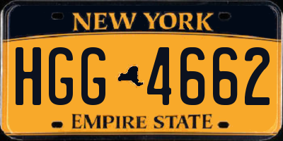 NY license plate HGG4662