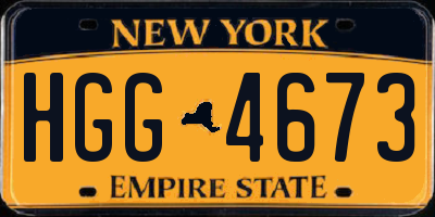 NY license plate HGG4673