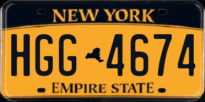 NY license plate HGG4674