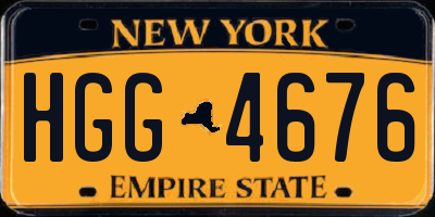 NY license plate HGG4676