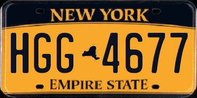 NY license plate HGG4677