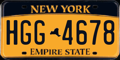 NY license plate HGG4678