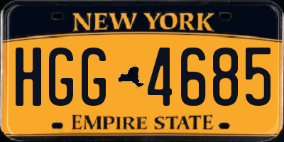 NY license plate HGG4685