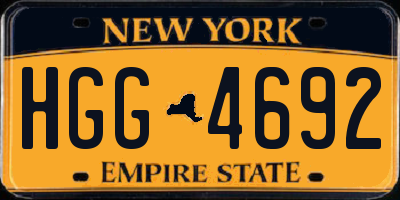 NY license plate HGG4692