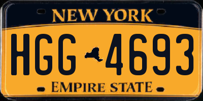 NY license plate HGG4693