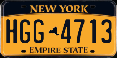 NY license plate HGG4713