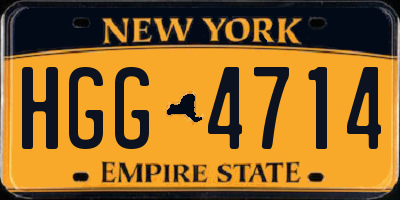NY license plate HGG4714