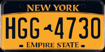 NY license plate HGG4730
