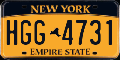 NY license plate HGG4731