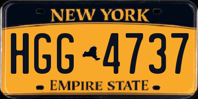 NY license plate HGG4737
