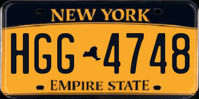 NY license plate HGG4748