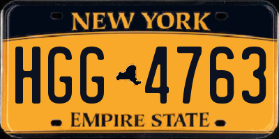 NY license plate HGG4763