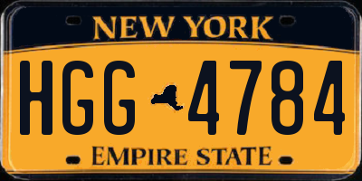 NY license plate HGG4784