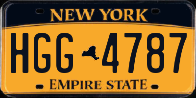 NY license plate HGG4787