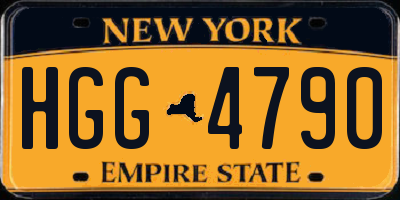 NY license plate HGG4790