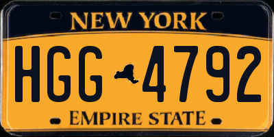 NY license plate HGG4792