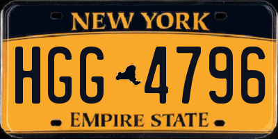 NY license plate HGG4796
