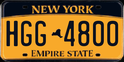 NY license plate HGG4800